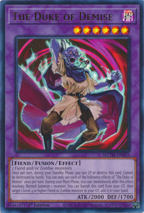 The Duke of Demise - MZTM-EN033 - Ultra Rare - 1st Edition