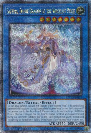 Saffira, Divine Dragon of the Voiceless Voice - LEDE-EN034 - Quarter Century Secret Rare - 1st Edition