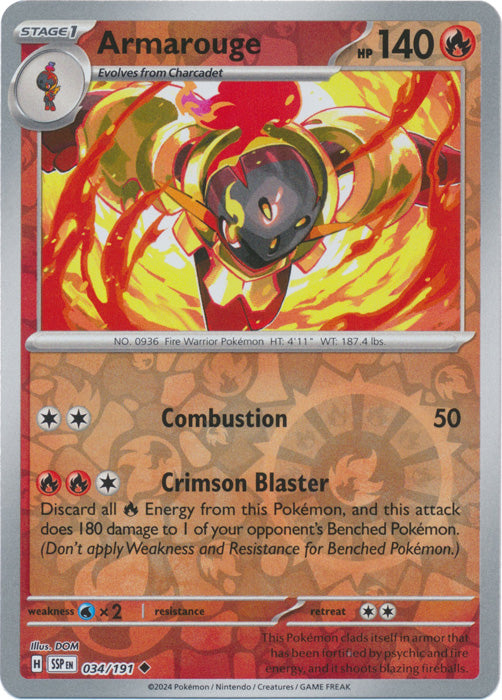 Armarouge - 034/191 - Uncommon - Reverse Holo