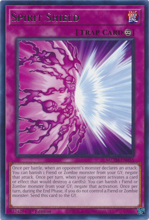 Spirit Shield - MZTM-EN035 - Rare - 1st Edition