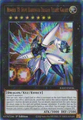 Number 38: Hope Harbinger Dragon Titanic Galaxy (PUR) - RA02-EN036 - Prismatic Ultimate Rare - 1st Edition