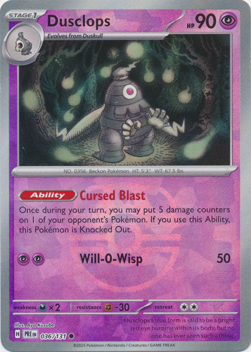Dusclops (Master Ball Pattern) - 036/131 - Common