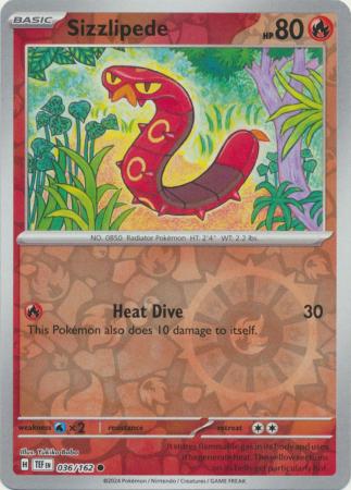 Sizzlipede - 036/162 - Common - Reverse Holo