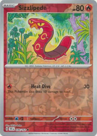 Sizzlipede - 036/162 - Common - Reverse Holo