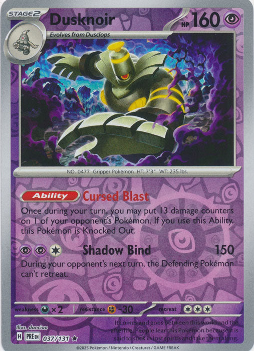 Dusknoir - 037/131 - Rare - Reverse Holo