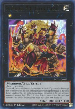 Number 54: Lion Heart (Silver) - BLC1-EN037 - Ultra Rare - 1st Edition