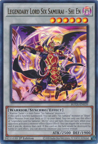 Legendary Lord Six Samurai - Shi En - ROTA-EN039 - Ultra Rare - 1st Edition