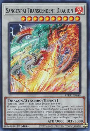 Sangenpai Transcendent Dragion - LEDE-EN040 - Super Rare - 1st Edition