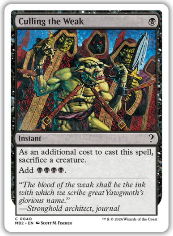 Culling the Weak (MB2)