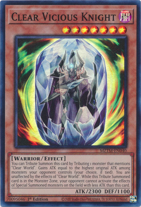 Clear Vicious Knight - MZTM-EN040 - Super Rare - 1st Edition