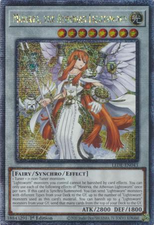 Minerva, the Athenian Lightsworn - LEDE-EN043 - Quarter Century Secret Rare - 1st Edition