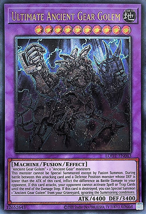 Ultimate Ancient Gear Golem (UTR) (2020 Date Reprint) - LODT-EN043 - Ultimate Rare