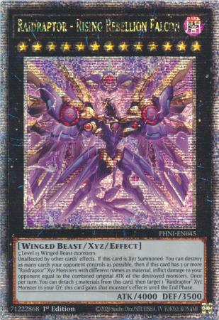 Raidraptor - Rising Rebellion Falcon - PHNI-EN045 - Quarter Century Secret Rare - 1st Edition