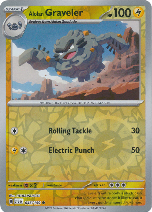 Alolan Graveler - 045/159 - Common - Reverse Holo