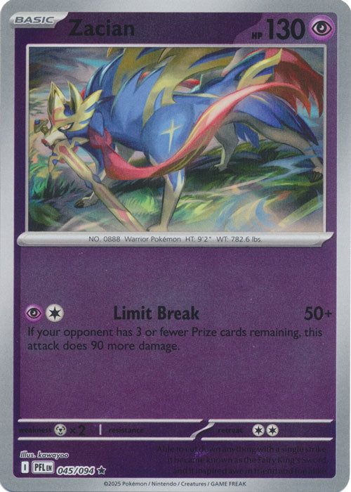 Zacian - 045/094 - Rare - Reverse Holo