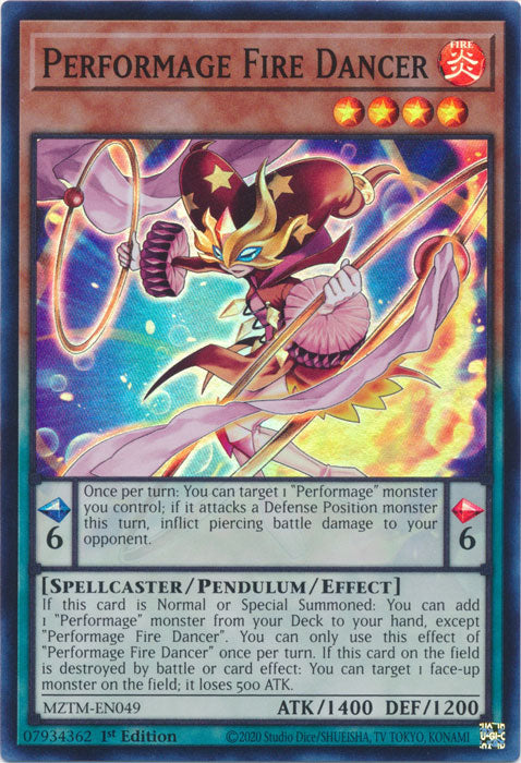 Performage Fire Dancer - MZTM-EN049 - Super Rare - 1st Edition