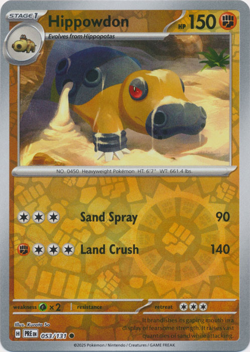 Hippowdon - 053/131 - Common - Reverse Holo