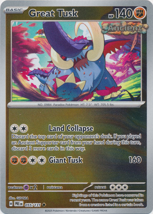 Great Tusk - 055/131 - Uncommon - Reverse Holo