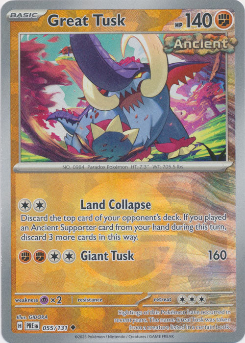 Great Tusk (Poke Ball Pattern) - 055/131 - Uncommon