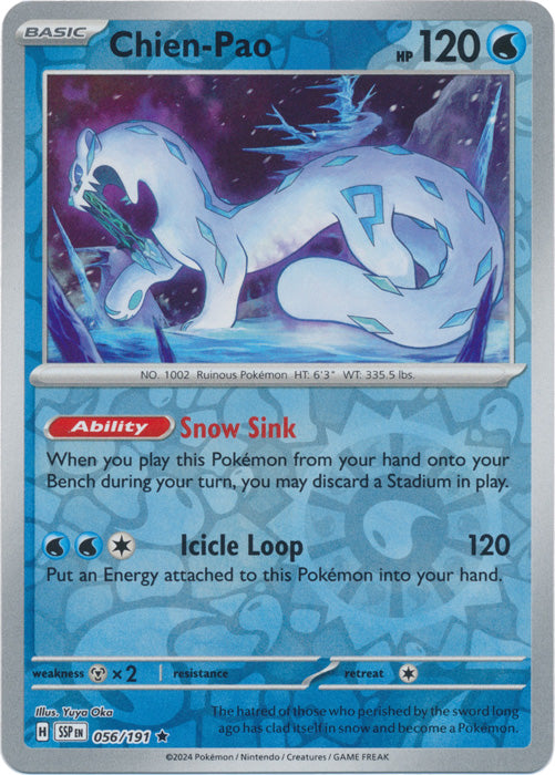 Chien-Pao - 056/191 - Rare - Reverse Holo
