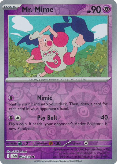 Mr. Mime - 058/159 - Common - Reverse Holo