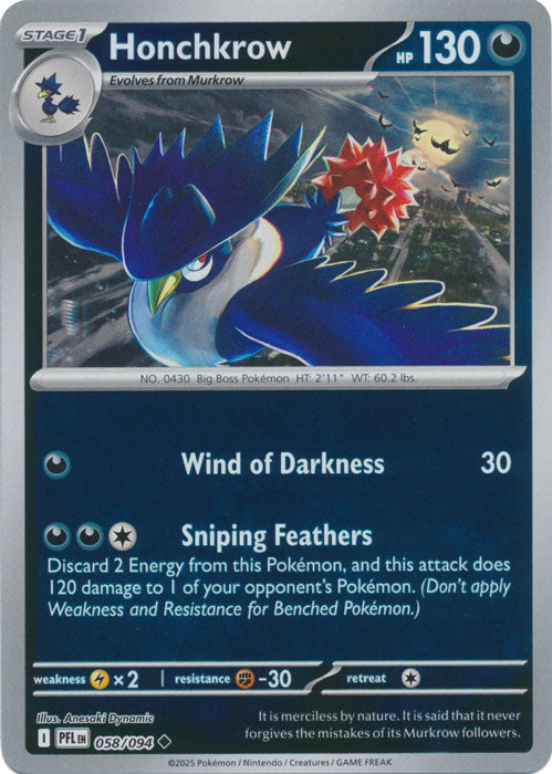 Honchkrow - 058/094 - Uncommon - Reverse Holo