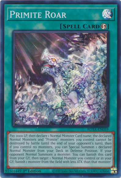 Primite Roar - ROTA-EN059 - Super Rare - 1st Edition