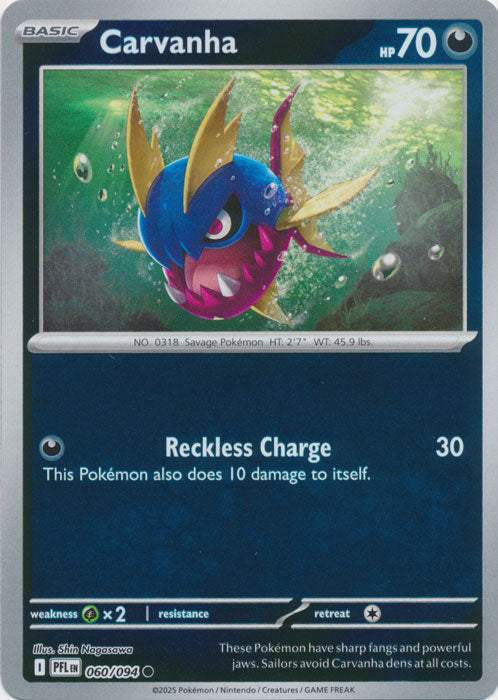 Carvanha - 060/094 - Common - Reverse Holo