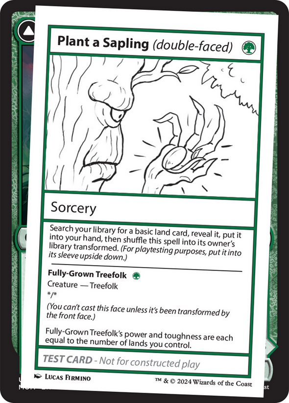 Plant a Sapling // Fully-Grown Treefolk - Test Card (MB2)