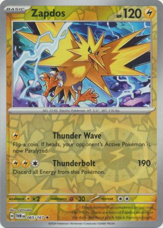 Zapdos - 065/167 - Rare - Reverse Holo