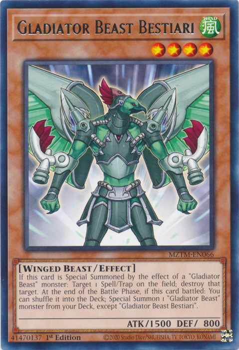 Gladiator Beast Bestiari - MZTM-EN066 - Rare - 1st Edition