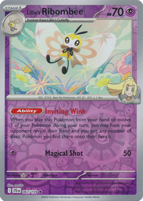 Lillie's Ribombee - 067/159 - Holo Rare - Reverse Holo
