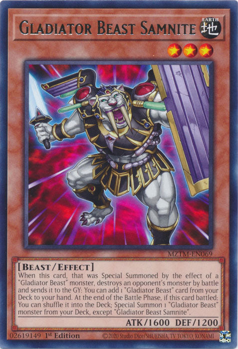 Gladiator Beast Samnite - MZTM-EN069 - Rare - 1st Edition