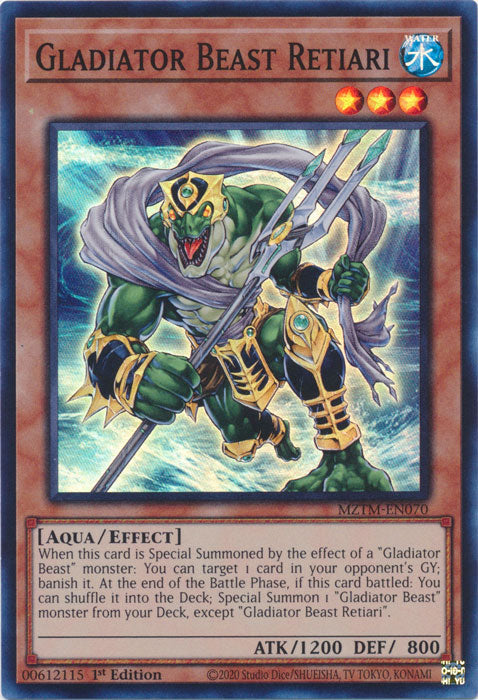 Gladiator Beast Retiari - MZTM-EN070 - Super Rare - 1st Edition