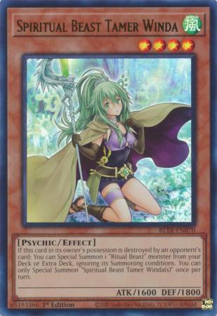 Spiritual Beast Tamer Winda - BLTR-EN070 - Ultra Rare - 1st Edition