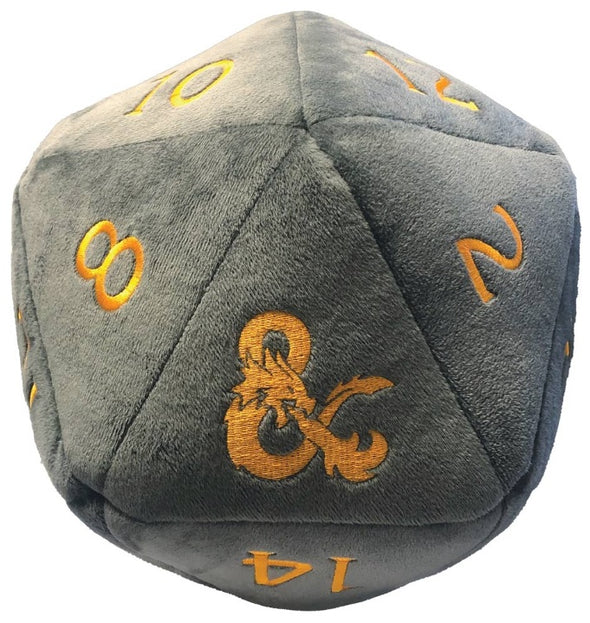 Jumbo Plush D20 - Realmspace Grey W/ Orange