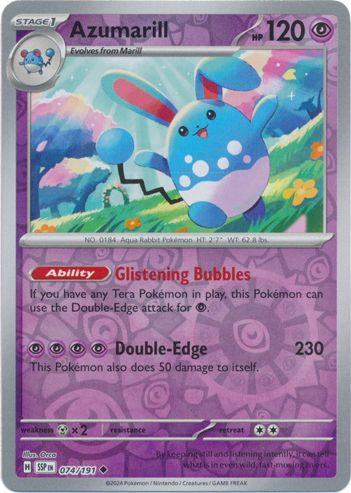 Azumarill - 074/191 - Uncommon - Reverse Holo
