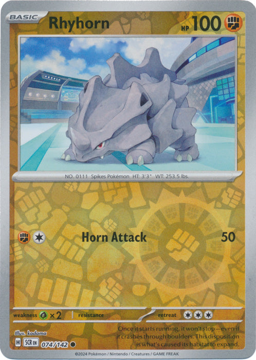 Rhyhorn - 074/142 - Common - Reverse Holo