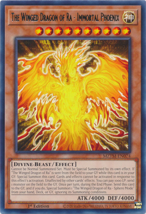 The Winged Dragon of Ra - Immortal Phoenix - MZTM-EN074 - Rare - 1st Edition