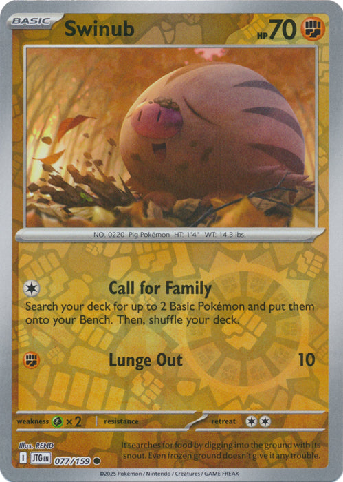 Swinub - 077/159 - Common - Reverse Holo