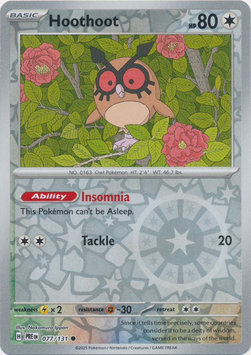 Hoothoot - 077/131 - Common - Reverse Holo