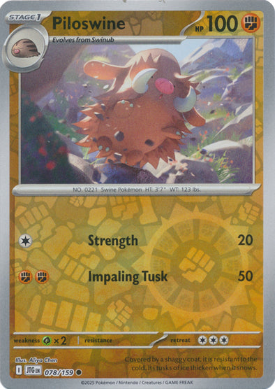 イノムー　e psa8 PILOSWINE-HOLO 401 Games Canada - Piloswine - 078/159 - Common - Reverse Holo