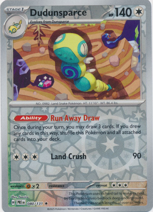 Dudunsparce - 080/131 - Rare - Reverse Holo