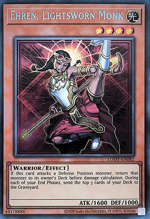 Ehren, Lightsworn Monk (2020 Date Reprint) - LODT-EN082 - Secret Rare