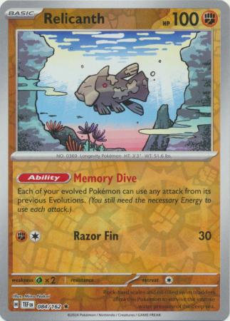 Relicanth - 084/162 - Rare - Reverse Holo