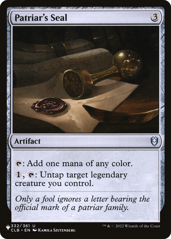 Patriar's Seal - CLB Reprint (PLST)