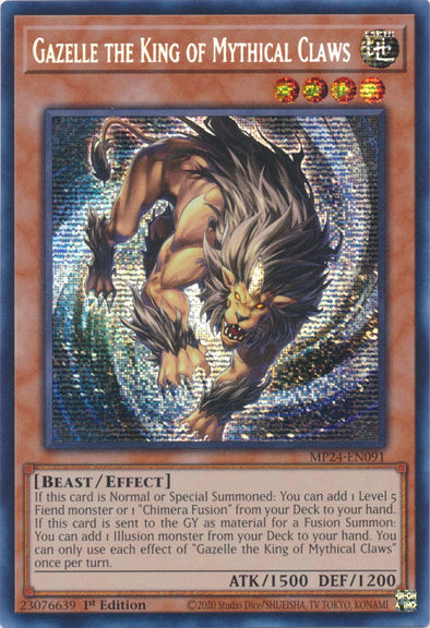 Gazelle the King of Mythical Claws - MP24-EN091 - Prismatic Secret Rare - 1st Edition