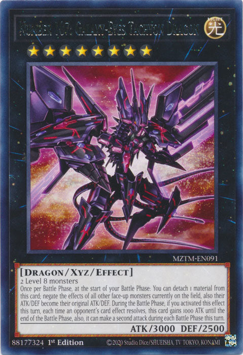 Number 107: Galaxy-Eyes Tachyon Dragon - MZTM-EN091 - Rare - 1st Edition