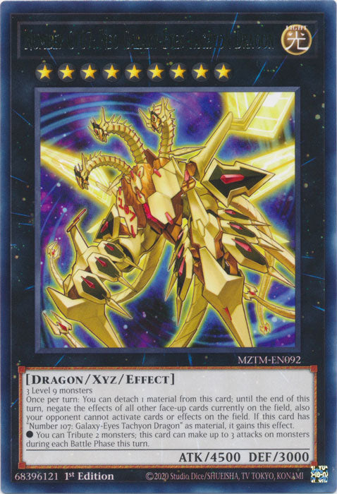 Number C107: Neo Galaxy-Eyes Tachyon Dragon - MZTM-EN092 - Rare - 1st Edition
