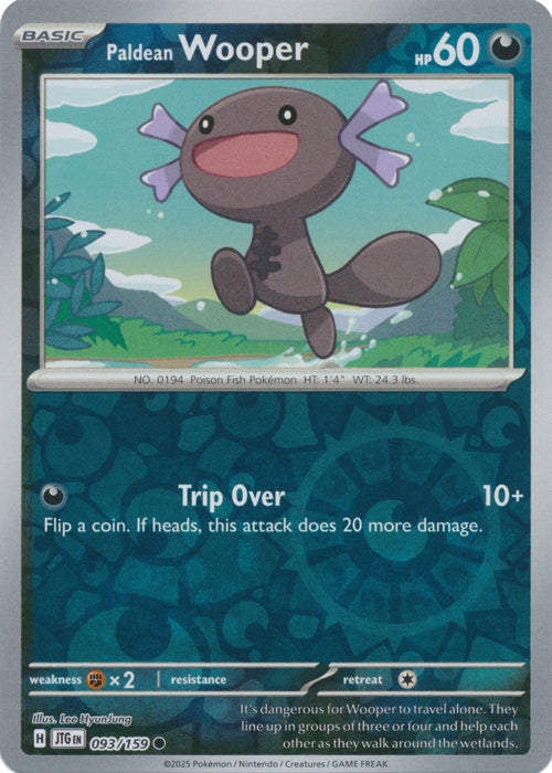 Paldean Wooper - 093/159 - Common - Reverse Holo